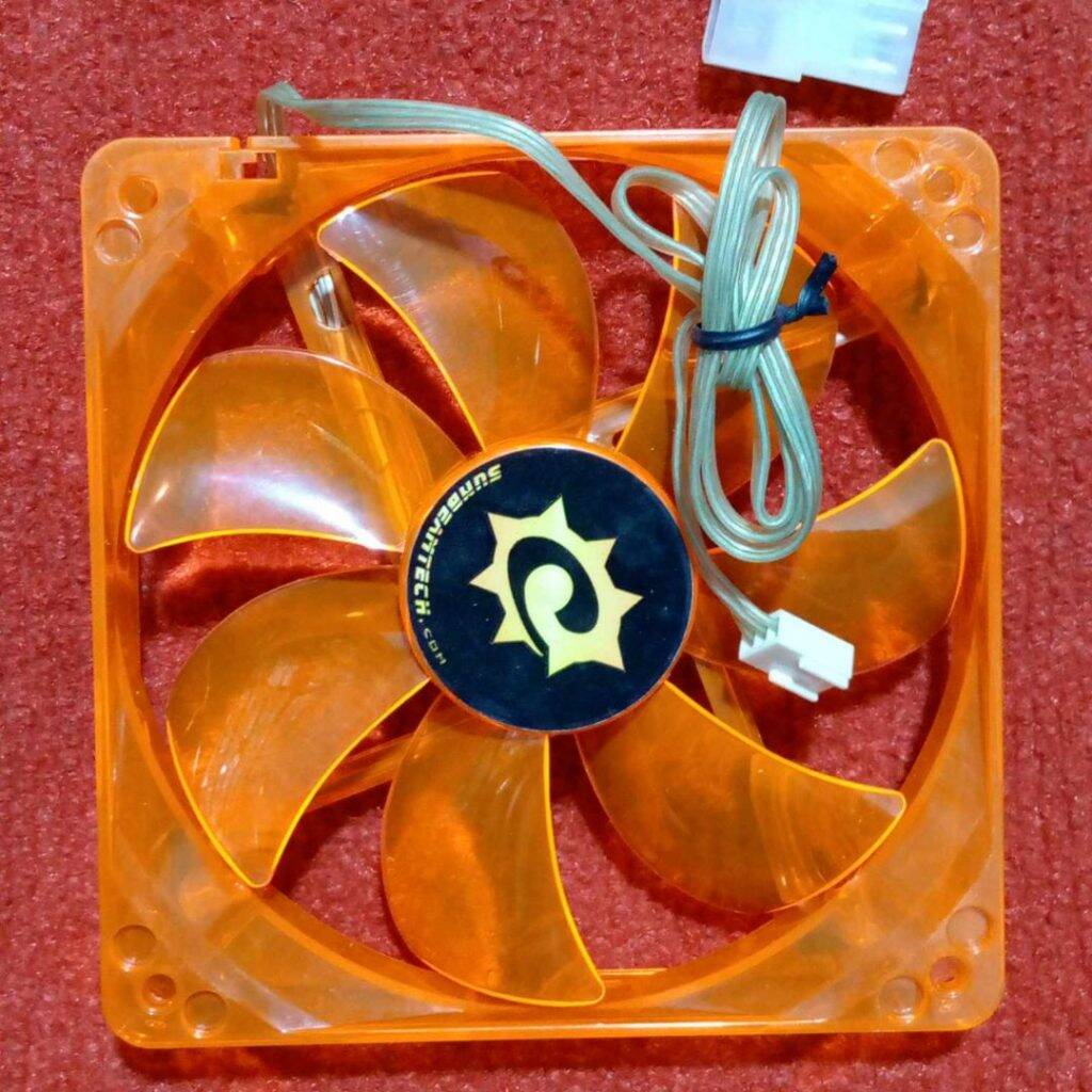 Picture of Lighting Computer Cooling Fans Heavy Duty 5 Inch Computer Cooling Fans 5 Inche DC 12V Cooling Fans 120mm Cooler Cooling Fan Radiator Heat Dissipation Fan With UV LED Cables Connector 120x25mm 12V Fan