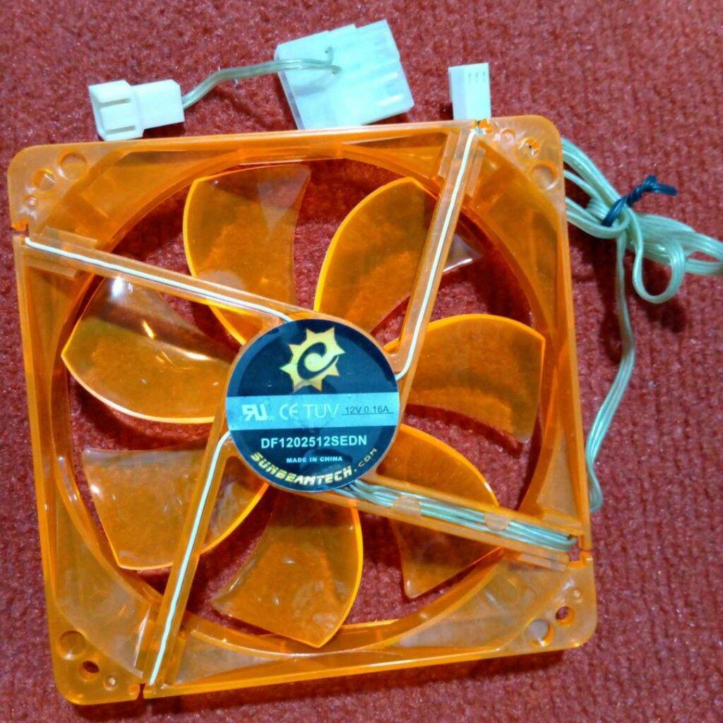 Picture of Lighting Computer Cooling Fans Heavy Duty 5 Inch Computer Cooling Fans 5 Inche DC 12V Cooling Fans 120mm Cooler Cooling Fan Radiator Heat Dissipation Fan With UV LED Cables Connector 120x25mm 12V Fan