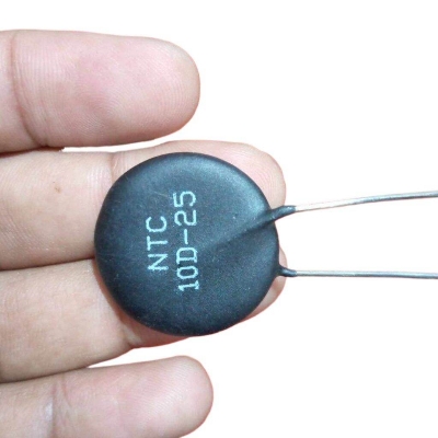 Picture of BLACK NTC 10D-25 25mm Leaded Epoxy Coated Thermistor Temperature Sensor NTC 10 Ohm Thermal Resistor 10 Ohm Thermistor 2 Pin Leads 10 Ohm NTC 10 Ohm Temperature Sensor