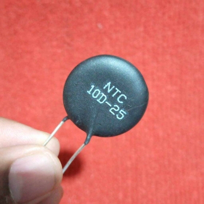 Picture of BLACK NTC 10D-25 25mm Leaded Epoxy Coated Thermistor Temperature Sensor NTC 10 Ohm Thermal Resistor 10 Ohm Thermistor 2 Pin Leads 10 Ohm NTC 10 Ohm Temperature Sensor