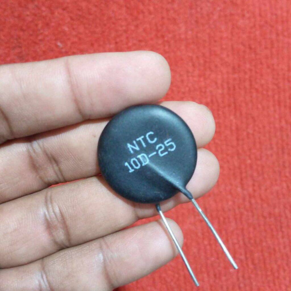 Picture of BLACK NTC 10D-25 25mm Leaded Epoxy Coated Thermistor Temperature Sensor NTC 10 Ohm Thermal Resistor 10 Ohm Thermistor 2 Pin Leads 10 Ohm NTC 10 Ohm Temperature Sensor