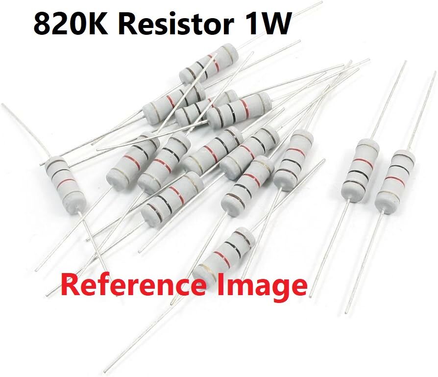 Picture of 25Pcs - 1W 820K Resistor 820K 1W Resistor Metal Film Resistor 820K Metal Oxide Film Resistor Axial Leads Resistor ±5% Tolerance 2 Pin Leads