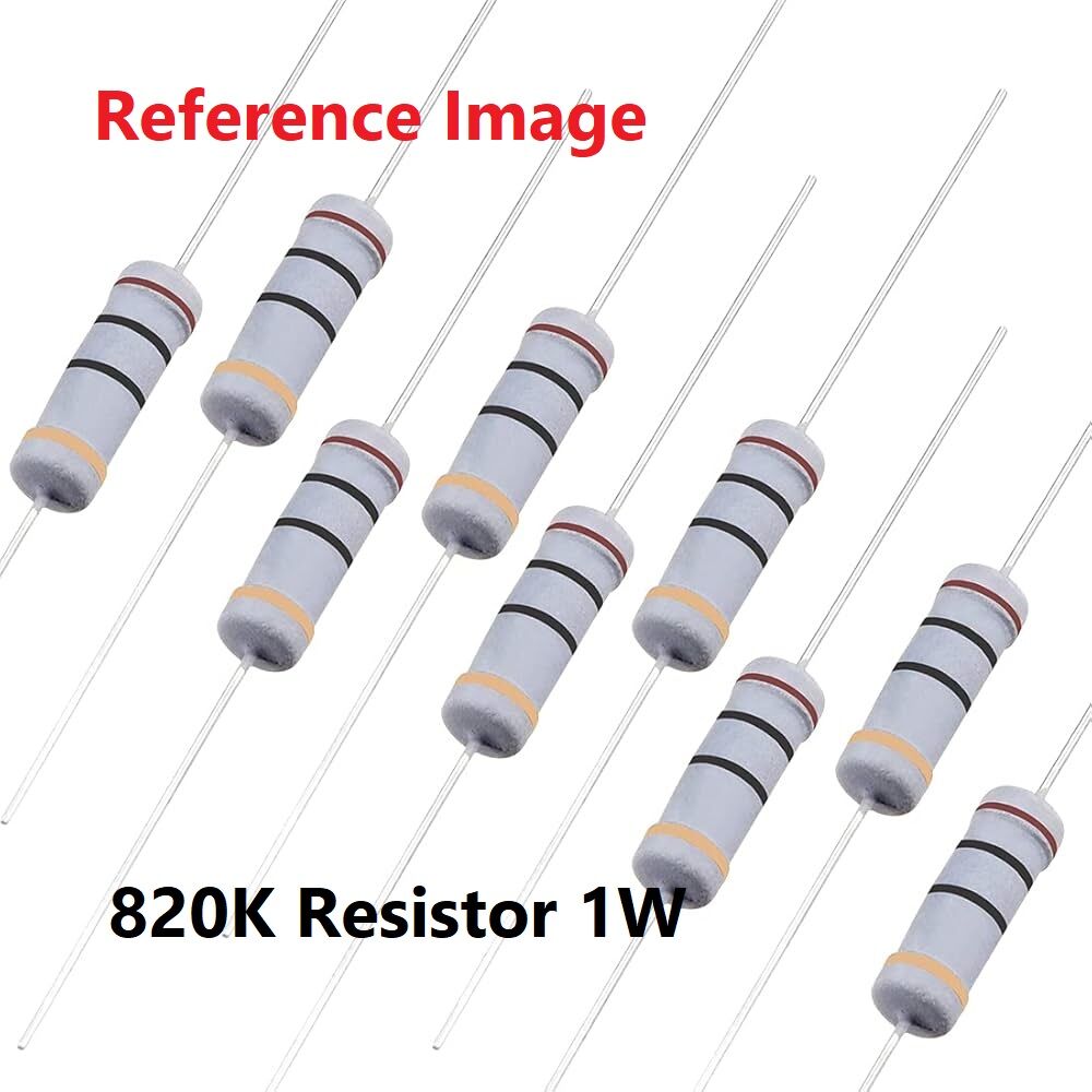 Picture of 25Pcs - 1W 820K Resistor 820K 1W Resistor Metal Film Resistor 820K Metal Oxide Film Resistor Axial Leads Resistor ±5% Tolerance 2 Pin Leads