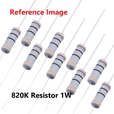 Picture of 25Pcs - 1W 820K Resistor 820K 1W Resistor Metal Film Resistor 820K Metal Oxide Film Resistor Axial Leads Resistor ±5% Tolerance 2 Pin Leads