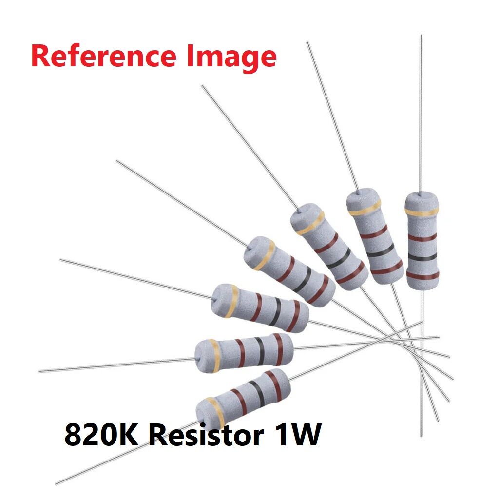 Picture of 25Pcs - 1W 820K Resistor 820K 1W Resistor Metal Film Resistor 820K Metal Oxide Film Resistor Axial Leads Resistor ±5% Tolerance 2 Pin Leads