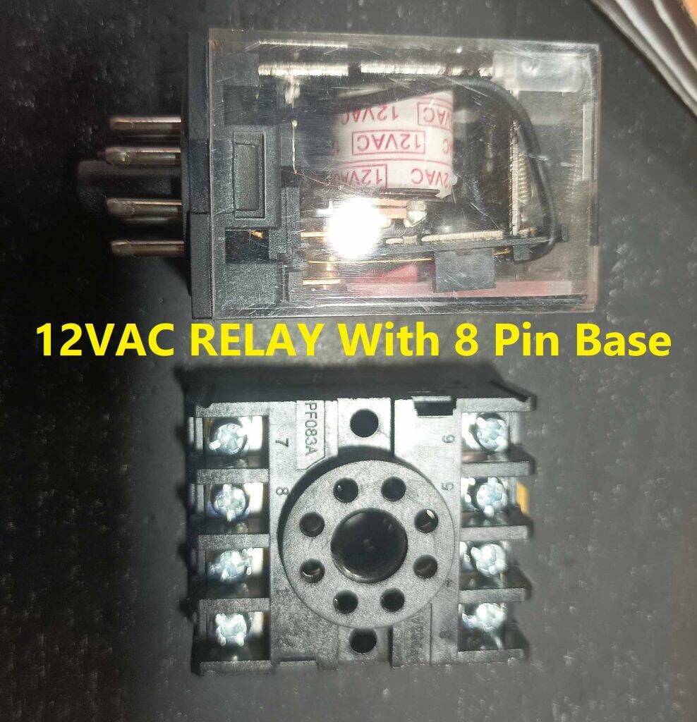 Picture of 12VAC RELAY With BASE MK2P-I 12VAC DC Electromagnetic Relay With 8 Pin Base Relay Switches 8 Pin Relay 12V Electromagnetic Adapters Relay 12V RELAY