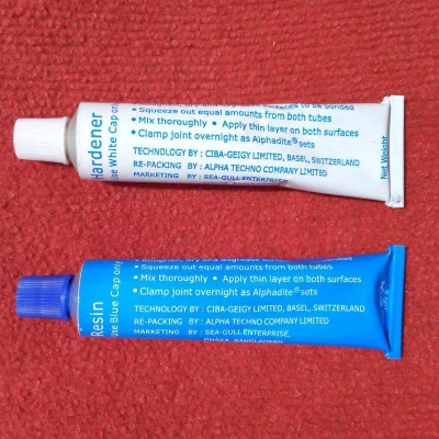 Picture of 180gm Alphadite Epoxy ORGINAL INDIAN 180gm Alphadite Epoxy Standard Epoxy Adhesives 180gm Alphadite Glue Cement Alphadite Gum Use For Plastic Rubber Wood