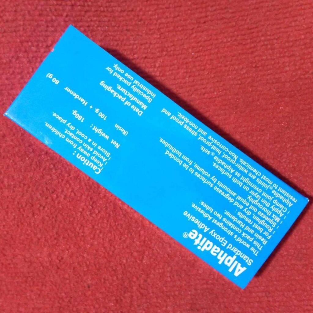 Picture of 180gm Alphadite Epoxy ORGINAL INDIAN 180gm Alphadite Epoxy Standard Epoxy Adhesives 180gm Alphadite Glue Cement Alphadite Gum Use For Plastic Rubber Wood