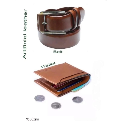 Picture of Multicolour Artificial Leather Belt And Wallet Combo For Men - Belt For Men