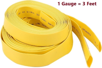 Picture of 2 Gauge- YELLOW 10mm Heat Shrink Tube 10mm Yellow Heatshrink Tube Shrinkable Wrap For Cables Connector Repairs 10mm Heatshrink Tube 10mm