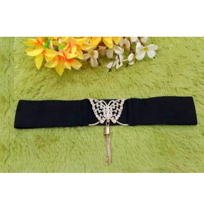 Picture of Black Ladies Golden Adjusted High quality Belt for woman