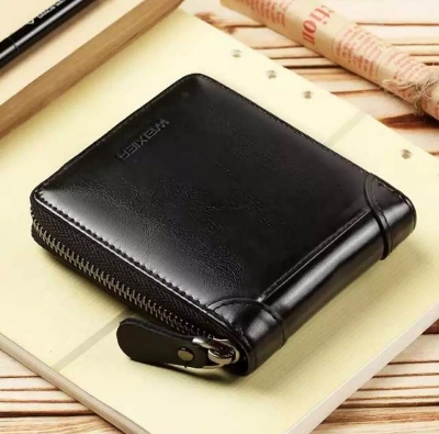 Picture of Raund Zipper High quality Artificial Leather Wallet For Men - Wallet For Men - Wallet