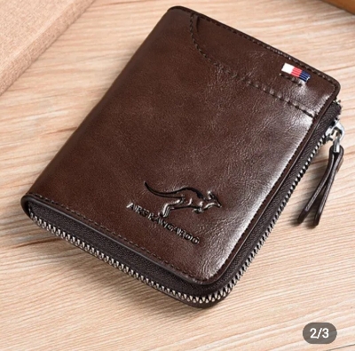 Picture of Raund Zipper High quality Artificial Leather Wallet For Men