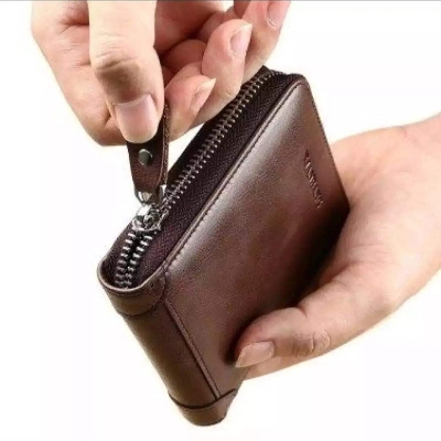 Picture of Round Zipper Stylish High Quality Artificial Leather Wallet For Men - Wallet