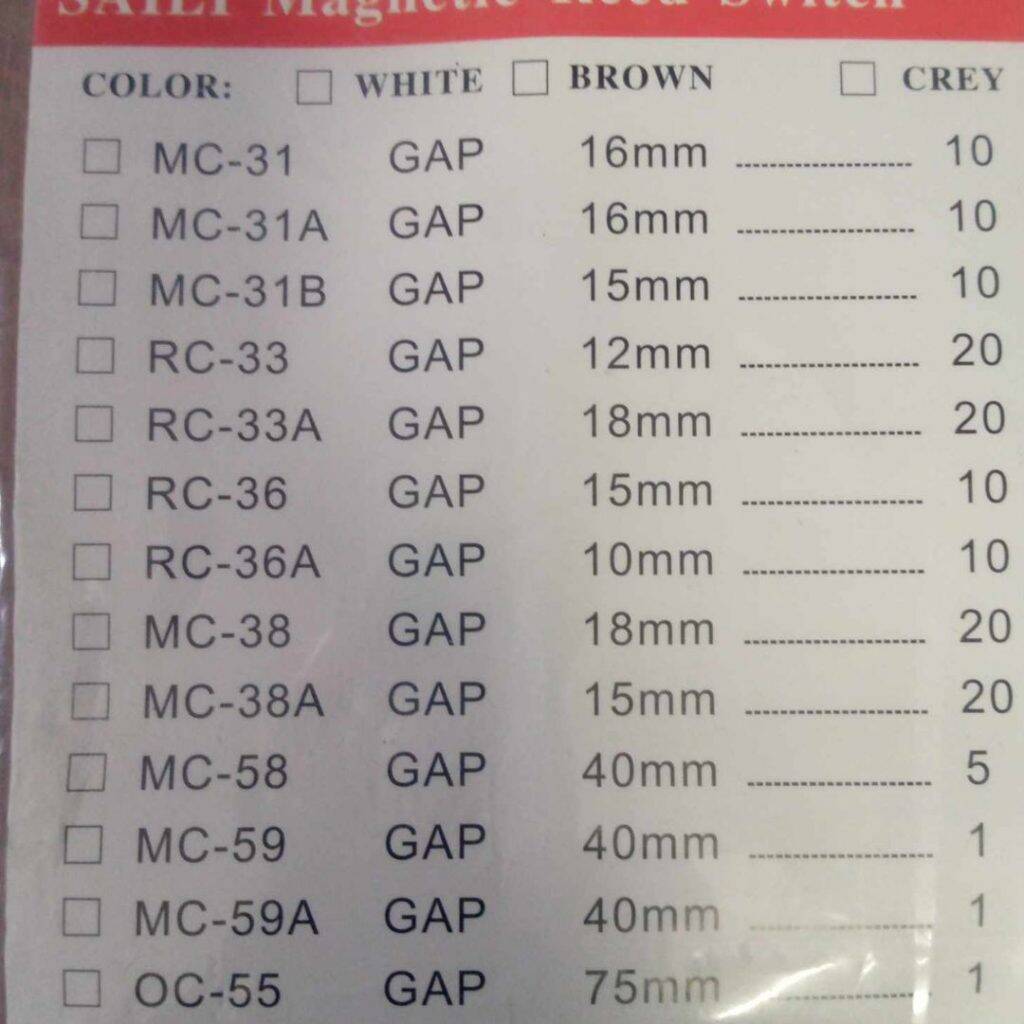 Picture of MC31 Magnetic Sensor MC-31 Wired Magnetic Door Window Contact Reed Switch Magnetic Sensor Door Window Security Alarm System NC Normally Open Magnetic Switches Surface Mount Tools MC31 Door Sensor