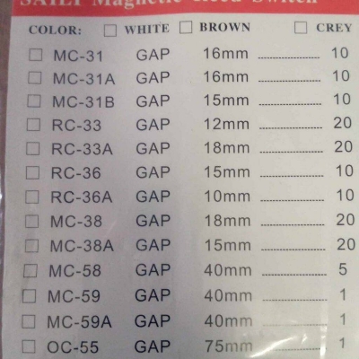 Picture of MC31 Magnetic Sensor MC-31 Wired Magnetic Door Window Contact Reed Switch Magnetic Sensor Door Window Security Alarm System NC Normally Open Magnetic Switches Surface Mount Tools MC31 Door Sensor