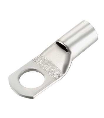 Picture of 5Pcs - Tin Plated Copper SC10-6 6mm Bolt 10mm2 Cable 7AWG Lug Connector SC10-6 Ring Connectors SC10-6 Battery Terminal Connector Silver Tone Lug Cable Ends Eyelets Crimp SC10-6 Lug Connector