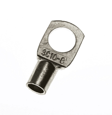 Picture of 5Pcs - Tin Plated Copper SC10-8 8mm Bolt 10mm2 Cable 7AWG Lug Connector SC10-8 Ring Connectors SC10-8 Battery Terminal Connector Silver Tone Lug Cable Ends Eyelets Crimp SC10-8 Lug Connector