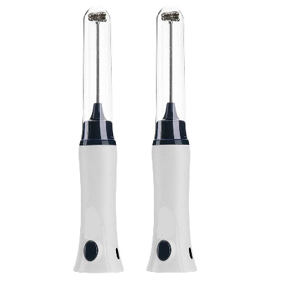 Picture of Handheld Electric Coffee Frother Milk Foamer | Automatic Milk, Coffee & Juice Mixer | Mini Egg Beater with Protective Cover | Portable Stainless Steel Whisk - White