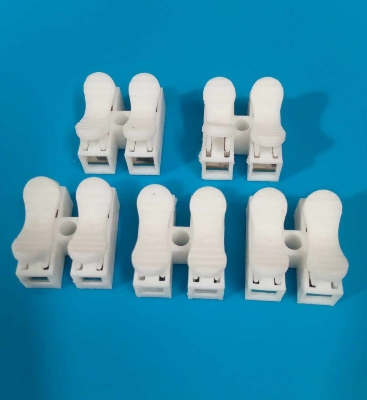 Picture of 5Pcs - 2 WAY Spring Press Quick Wire Connector 2 Way WHITE Color Quick Wiring 2 Position 220V Box Press Connector Cables Clamp For LED Strip Light Cables Wire Fixing