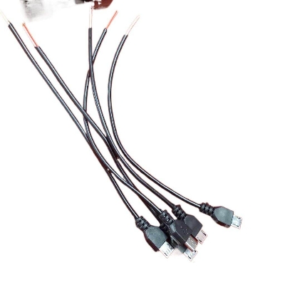 Picture of 5Pcs - Cables With Type B Male USB Cable Connector Open Cables Ends USB 2.0 Connector Charging Cable 2 Wire Micro USB Male Jack Power Supply Cable 2 Pin Wire Micro USB Plugs Sockets