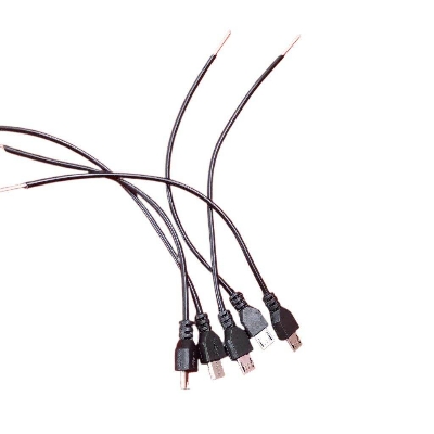Picture of 5Pcs - Cables With Type B Male USB Cable Connector Open Cables Ends USB 2.0 Connector Charging Cable 2 Wire Micro USB Male Jack Power Supply Cable 2 Pin Wire Micro USB Plugs Sockets