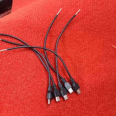 Picture of 5Pcs - Cables With Type B Male USB Cable Connector Open Cables Ends USB 2.0 Connector Charging Cable 2 Wire Micro USB Male Jack Power Supply Cable 2 Pin Wire Micro USB Plugs Sockets