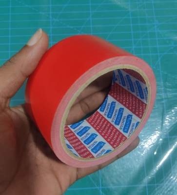 Picture of RED Color Polyethylene Cloth Tape 2 Inch Tape 50mm Tape 10M Long Industrial Cloth Duct Tape Adhesive Red Color Tape 2 Inch Binding Tape Rexene Tape 2 Inch Polythene Cloth Tape - Black