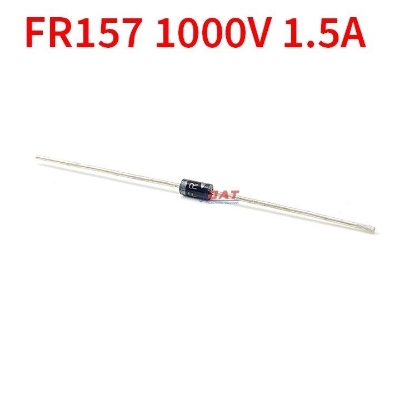 Picture of 15Pcs - FR157 Diode 1000V 1.5A FR157 General Purpose Rectifier Diode FR157 Axial Diode DO-15 Package 2 Pin Leads 1.5A Diode