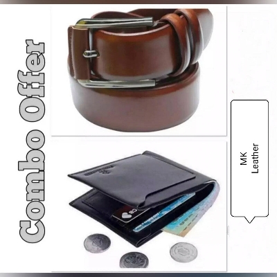 Picture of Multicolour Artificial Leather belt and wallet Combo for men - Belt For Men