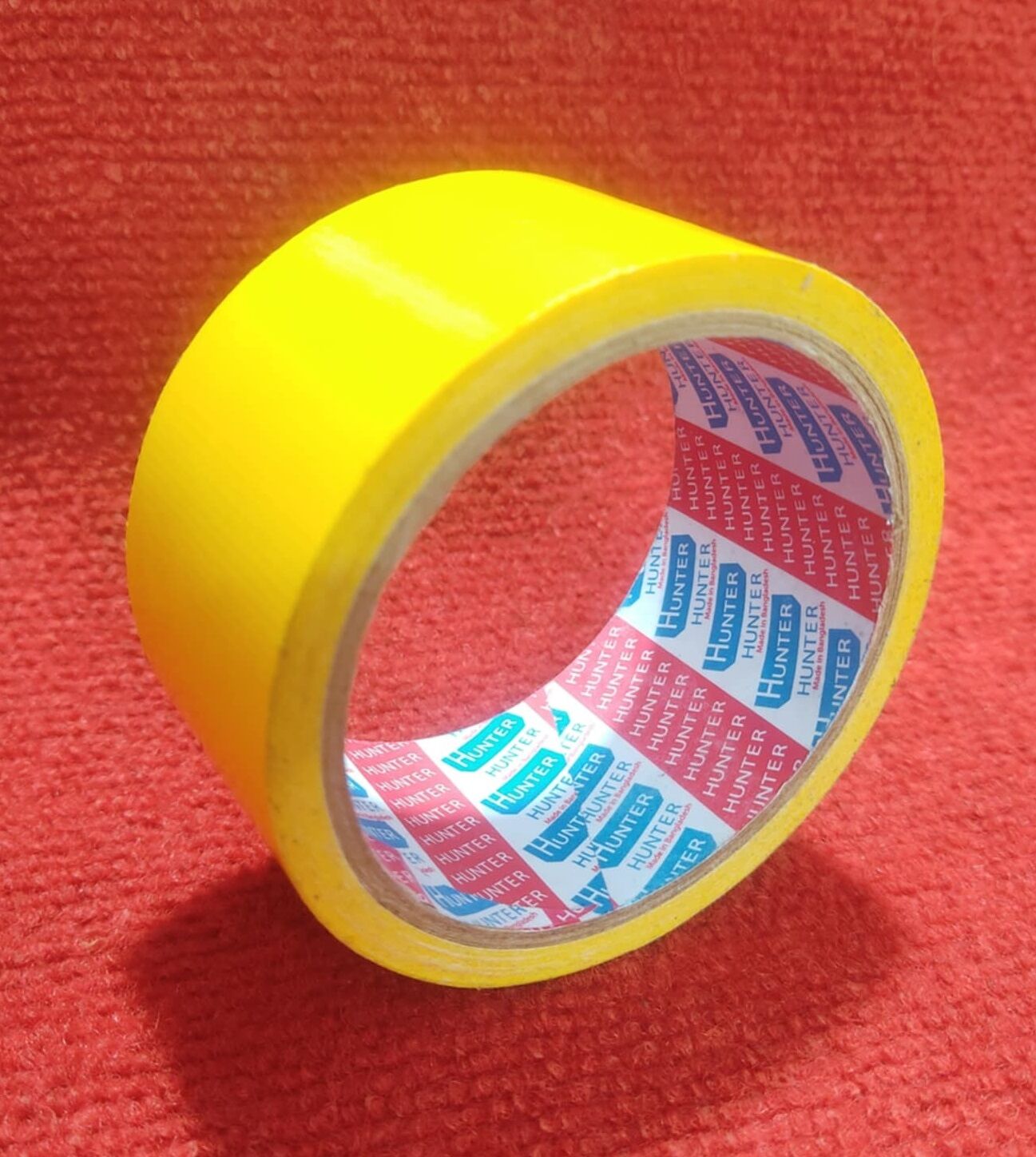 Picture of YELLOW Polyethylene Cloth Tape 2 Inch Tape 50mm Tape 10M Long Industrial Cloth Duct Tape Adhesive Yellow Tape 2 Inch Binding Tape Rexene Tape 2 Inch Polythene Cloth Tape Rexine Tape - Black