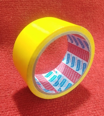Picture of YELLOW Polyethylene Cloth Tape 2 Inch Tape 50mm Tape 10M Long Industrial Cloth Duct Tape Adhesive Yellow Tape 2 Inch Binding Tape Rexene Tape 2 Inch Polythene Cloth Tape Rexine Tape - Black