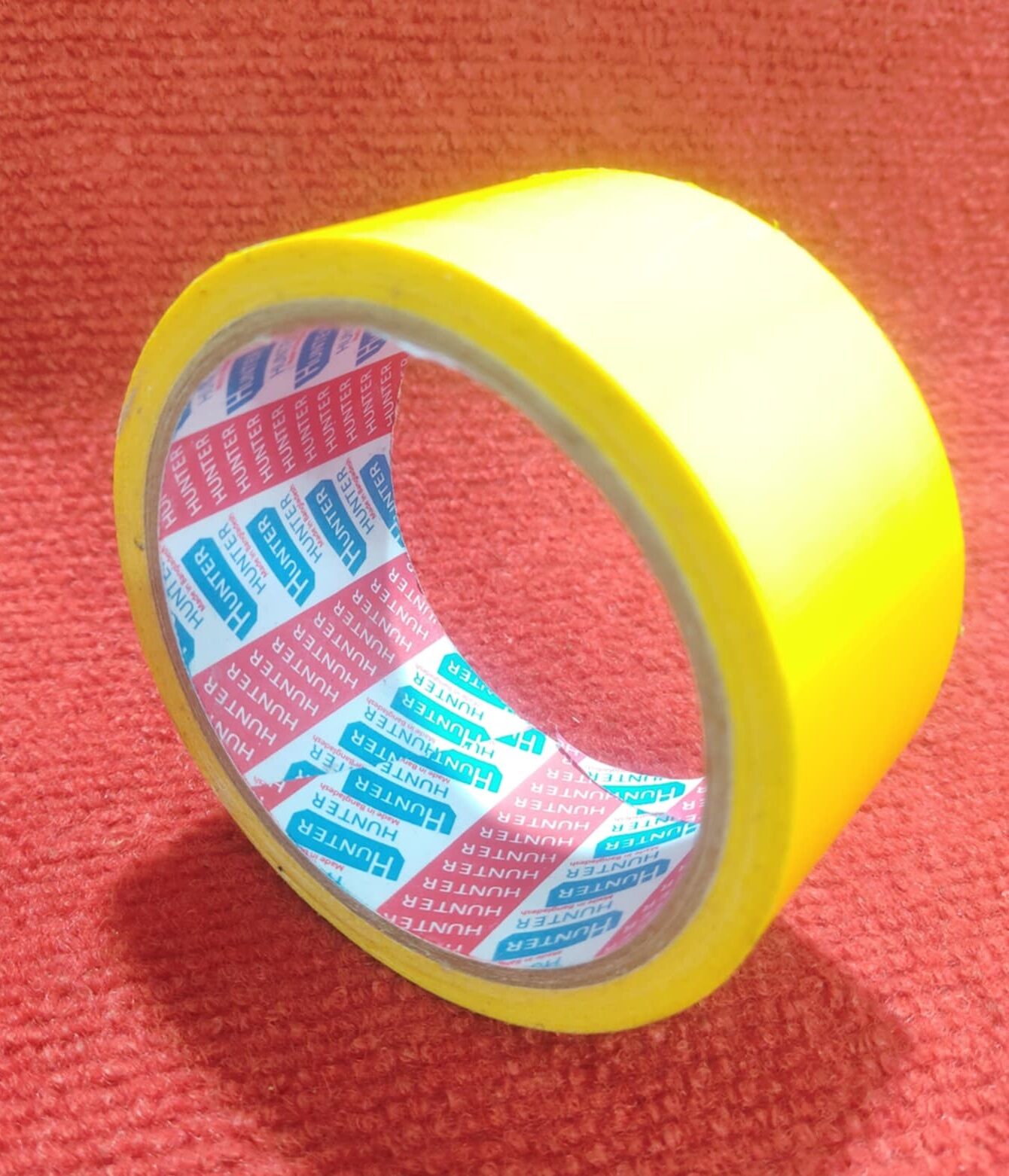 Picture of YELLOW Polyethylene Cloth Tape 2 Inch Tape 50mm Tape 10M Long Industrial Cloth Duct Tape Adhesive Yellow Tape 2 Inch Binding Tape Rexene Tape 2 Inch Polythene Cloth Tape Rexine Tape - Black