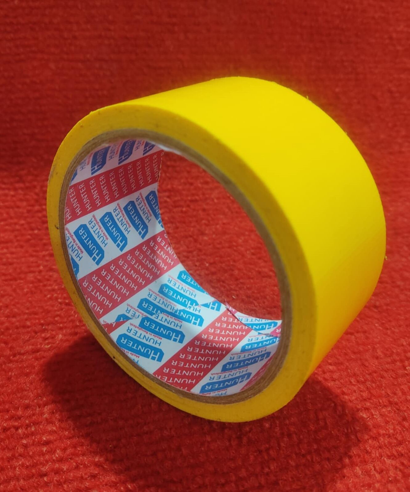 Picture of YELLOW Polyethylene Cloth Tape 2 Inch Tape 50mm Tape 10M Long Industrial Cloth Duct Tape Adhesive Yellow Tape 2 Inch Binding Tape Rexene Tape 2 Inch Polythene Cloth Tape Rexine Tape - Black
