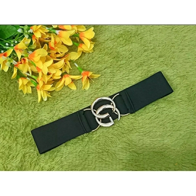 Picture of Black Ladies Golden Buckle High quality Adjusted Belt for Women