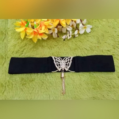 Picture of Black Ladies Golden Buckle High quality Adjusted belt for women