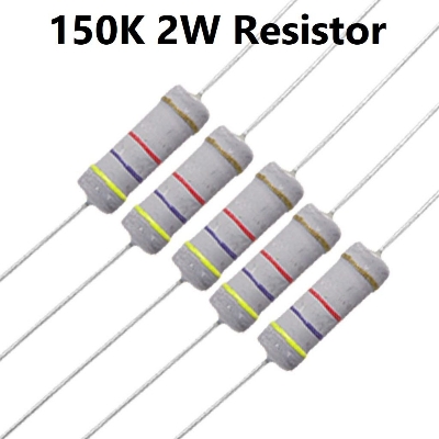 Picture of 10Pcs - 2Watt 150K Resistor Power Resistor 2W 150K Ohm Resistor Metal Film Resistor 150K Resistor Metal Oxide Film Leads ±5% Tolerance 2 Pin Leads 150K 2W Resistor
