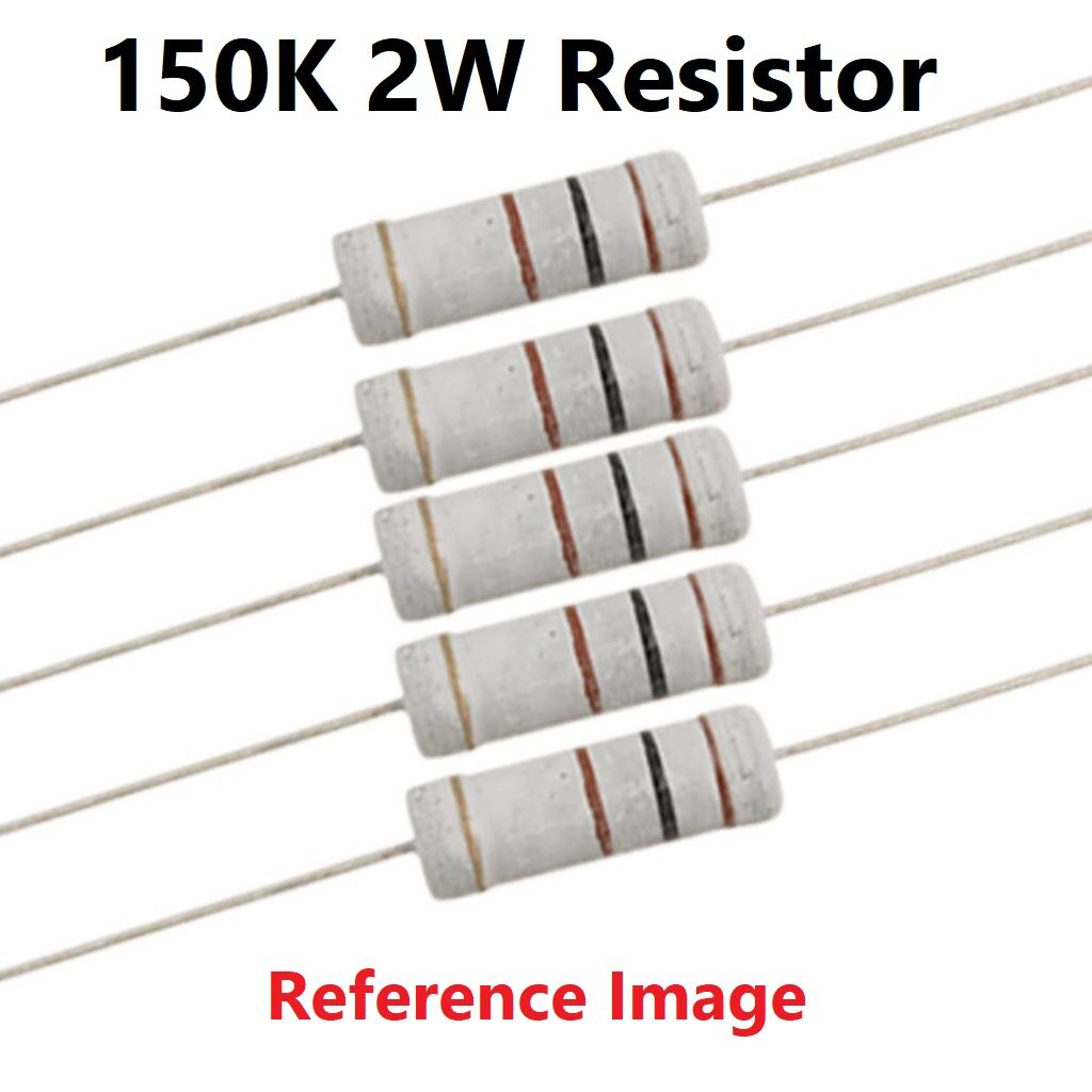 Picture of 10Pcs - 2Watt 150K Resistor Power Resistor 2W 150K Ohm Resistor Metal Film Resistor 150K Resistor Metal Oxide Film Leads ±5% Tolerance 2 Pin Leads 150K 2W Resistor
