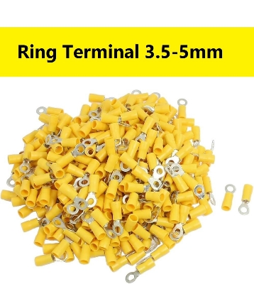 Picture of 10Pcs - 3.5-5mm Insulated Ring Terminal 3.5-5mm AWG YELLOW Crimp 5.5-6mm Hole Quick Disconnector Wire Battery Cables Terminal Connector For Battery Cables Connector