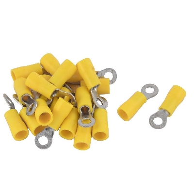 Picture of 10Pcs - 3.5-5mm Insulated Ring Terminal 3.5-5mm AWG YELLOW Crimp 5.5-6mm Hole Quick Disconnector Wire Battery Cables Terminal Connector For Battery Cables Connector