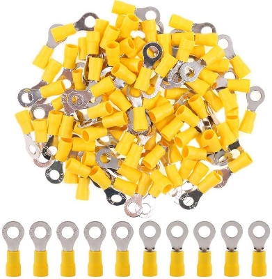 Picture of 10Pcs - 3.5-5mm Insulated Ring Terminal 3.5-5mm AWG YELLOW Crimp 5.5-6mm Hole Quick Disconnector Wire Battery Cables Terminal Connector For Battery Cables Connector