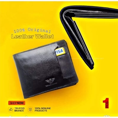 Picture of Best quality Cow Leather Wallet For Men-Black
