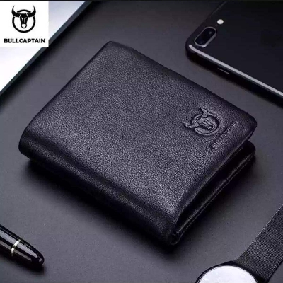 Picture of BuLLcaptain 100% Leather Wallet For Men - Wallet-Black