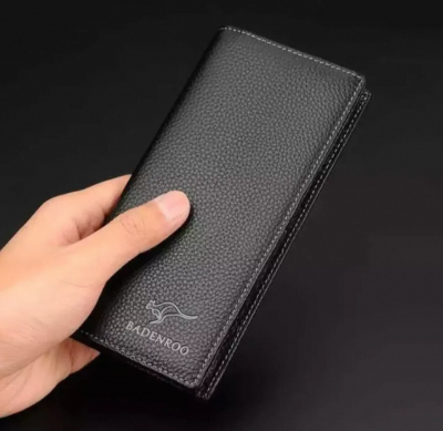 Picture of Kangaroo Long Wallet for Men Styles looks-Black