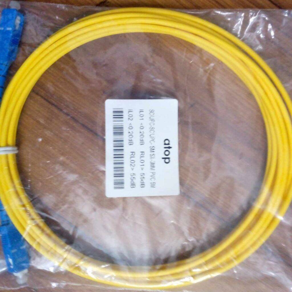 Picture of Optical Fiber Cables 5 Meter SC / UPC-SC / UPC-SM SX-3mm PVC 3.0mm Optical Fiber Cables Patch Cord Cable