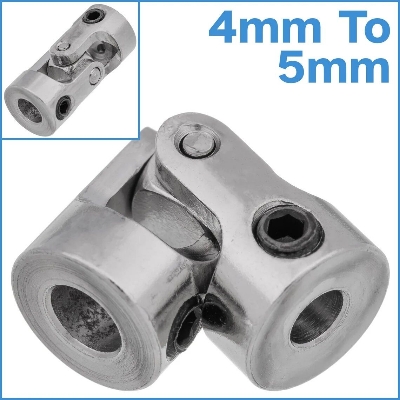 Picture of SS 5-4mm Stainless Steel Joint 5mm To 4mm Bore Motor Shaft Connector Motor Joint Coupler 5mm Motor Connector Adapters For 775 Motor Joint 5mm 4mm Coupler Steel Motor Joint 4mm Connector Tools 