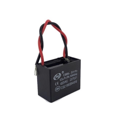 Picture of CBB61 Ceiling Fan Capacitor 3.5uF 450V AC 50/60Hz With Cables 450V Capacitor CBB61 Fan Capacitor 3.5uF Capacitor 450V Ceiling Fan Capacitor For Electric Fan Capacitor 