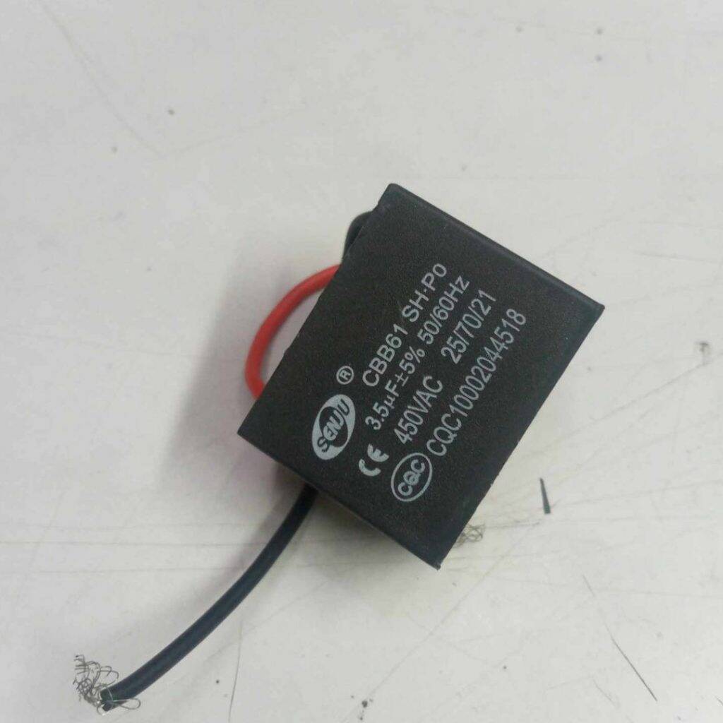 Picture of CBB61 Ceiling Fan Capacitor 3.5uF 450V AC 50/60Hz With Cables 450V Capacitor CBB61 Fan Capacitor 3.5uF Capacitor 450V Ceiling Fan Capacitor For Electric Fan Capacitor 