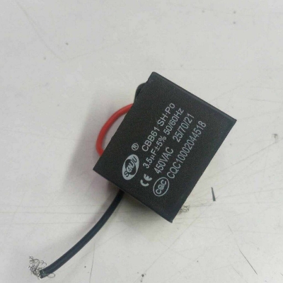 Picture of CBB61 Ceiling Fan Capacitor 3.5uF 450V AC 50/60Hz With Cables 450V Capacitor CBB61 Fan Capacitor 3.5uF Capacitor 450V Ceiling Fan Capacitor For Electric Fan Capacitor 