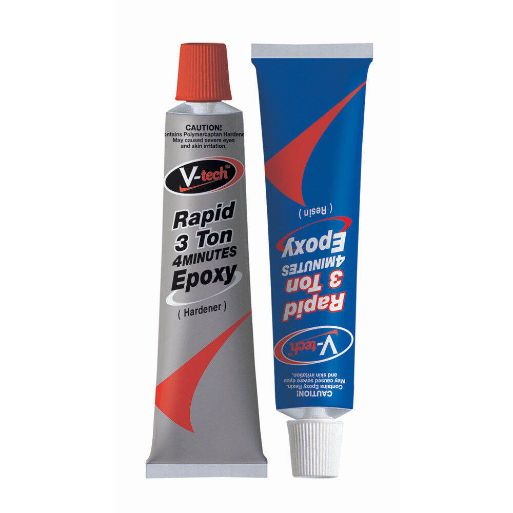 Picture of VT-141 Vtech Rapid 3 Ton 4 Minutes Epoxy Clear 28.4gm 4 Minute Negative Positive Epoxy V-TECH RAPID 3 TON EPOXY Adhesives AB Epoxy Adhesives A Resin B Hardener